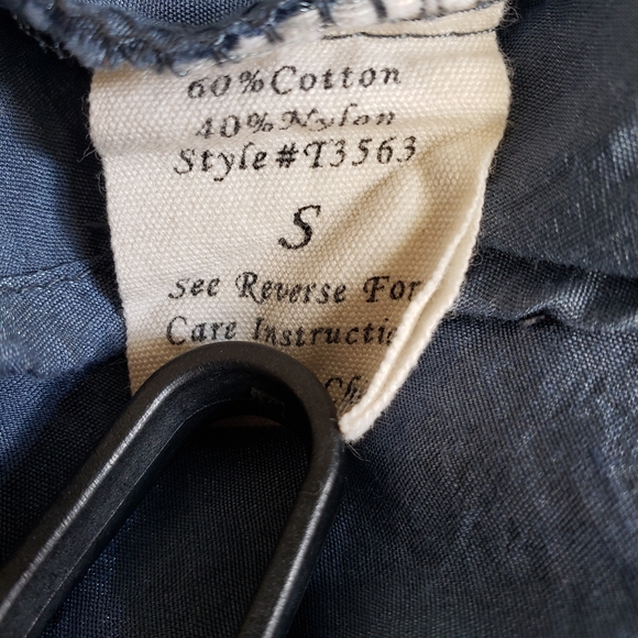 Western Look Long Tunic Top Jean Look With Sheen Loose Half Lace Fit Shirt S / M - Picture 7 of 10